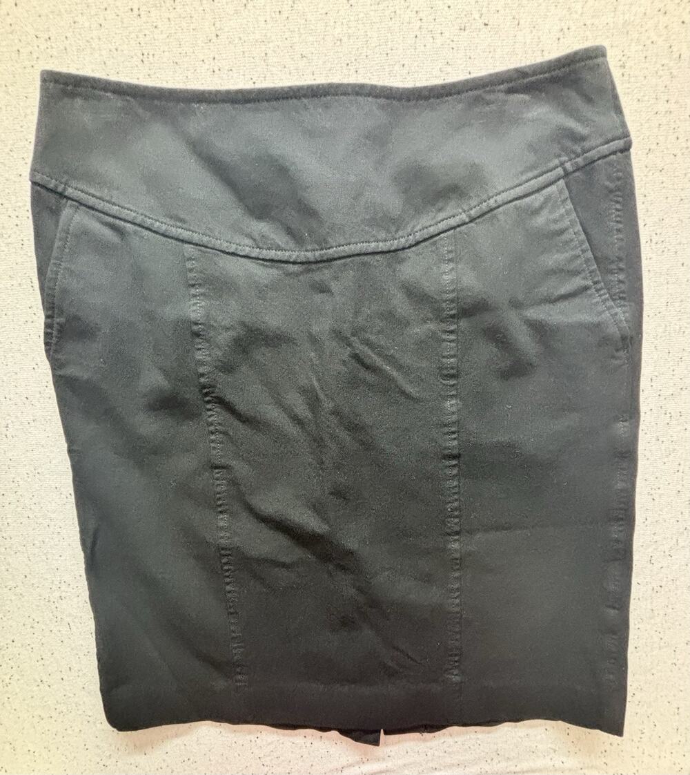 Banana Republic Skirt Womens 8 Black Stretch Pencil Back Zip Office Career Solid